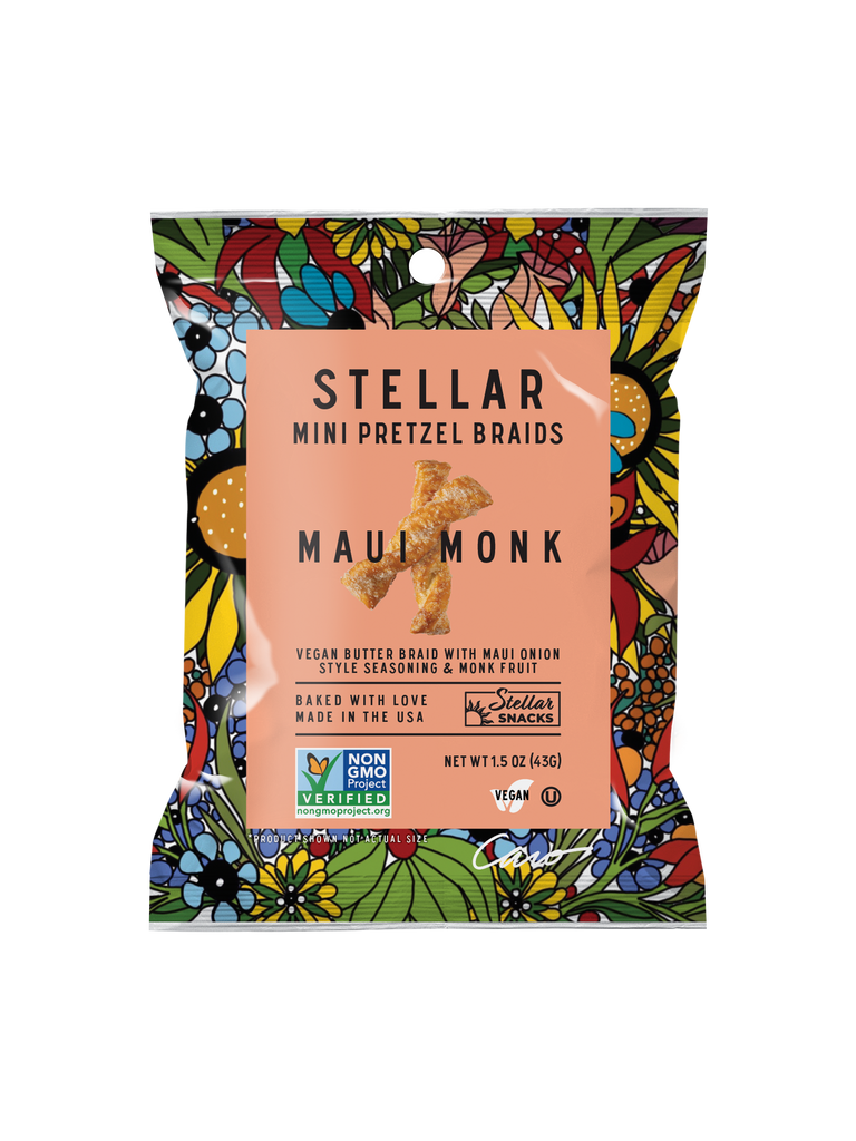 An image of Stellar Snacks' 1.5 ounce Maui Monk pretzels