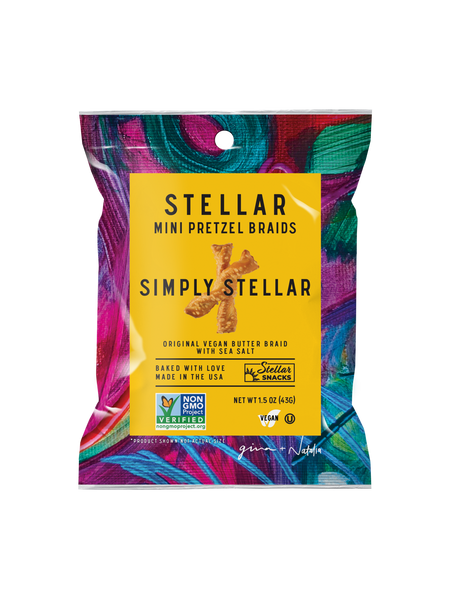 An image of Stellar Snacks' 1.5 ounce Simply Stellar pretzels