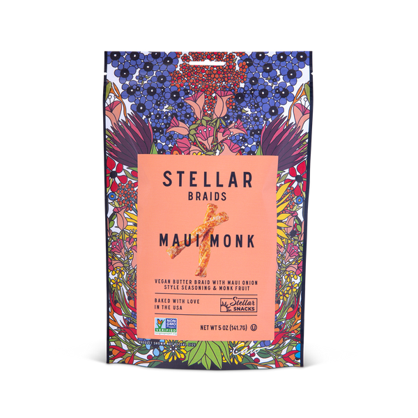 An image of Stellar Snacks' 5 ounce Maui Monk pretzels