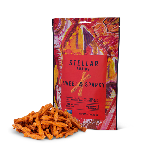 An image of Stellar Snacks' 5 ounce Sweet and Sparky pretzels
