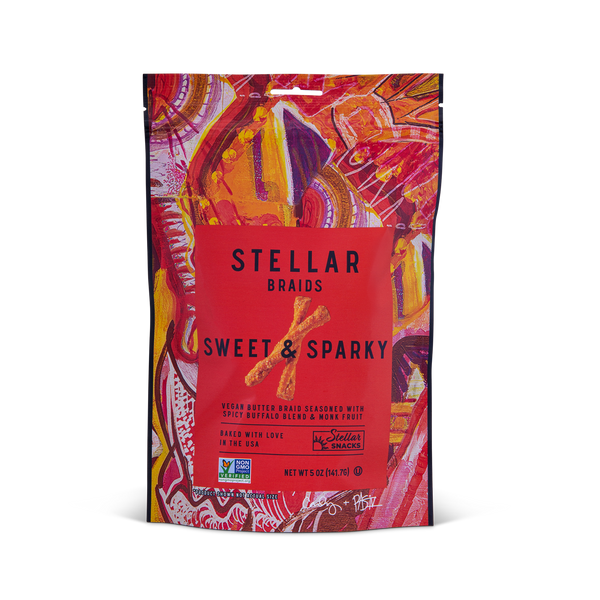An image of Stellar Snacks' 5 ounce Sweet and Sparky pretzels